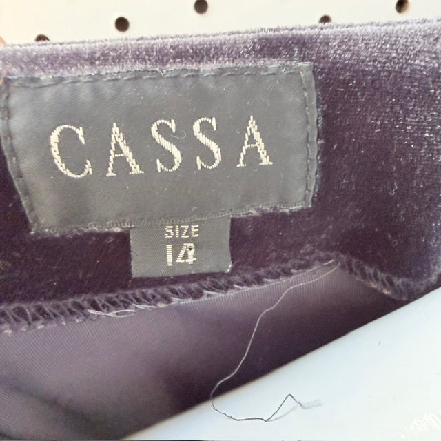 1990s nz vintage / CASSA / stretch velvet long-sleeve top / m/l (3927449531907600244)
