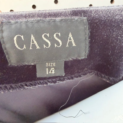 1990s nz vintage / CASSA / stretch velvet long-sleeve top / m/l (3927449531907600244)