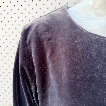 1990s nz vintage / CASSA / stretch velvet long-sleeve top / m/l (3927449533666392965)