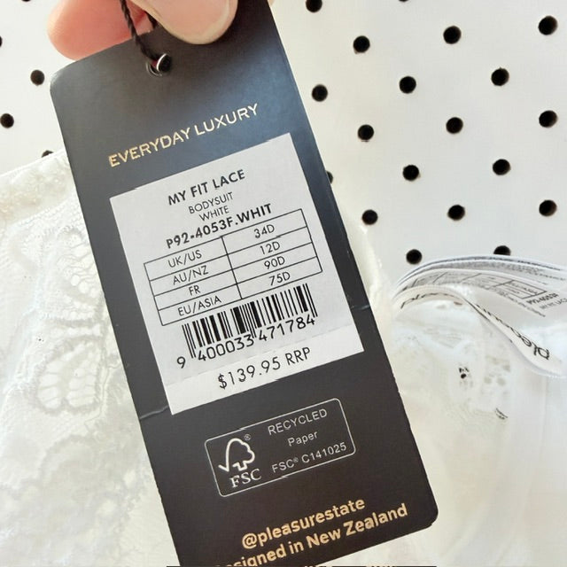 PLEASURE STATE / white lace bodysuit / 12D / new with tags (3927449592063174953)