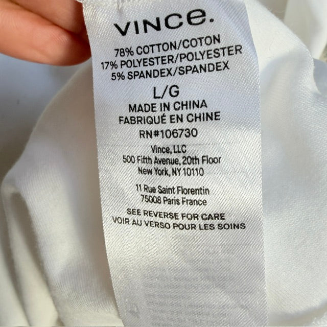 VINCE / soft white sip up jacket / L (3927449615072499526)