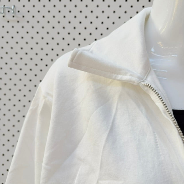 VINCE / soft white sip up jacket / L (3927449620968058803)