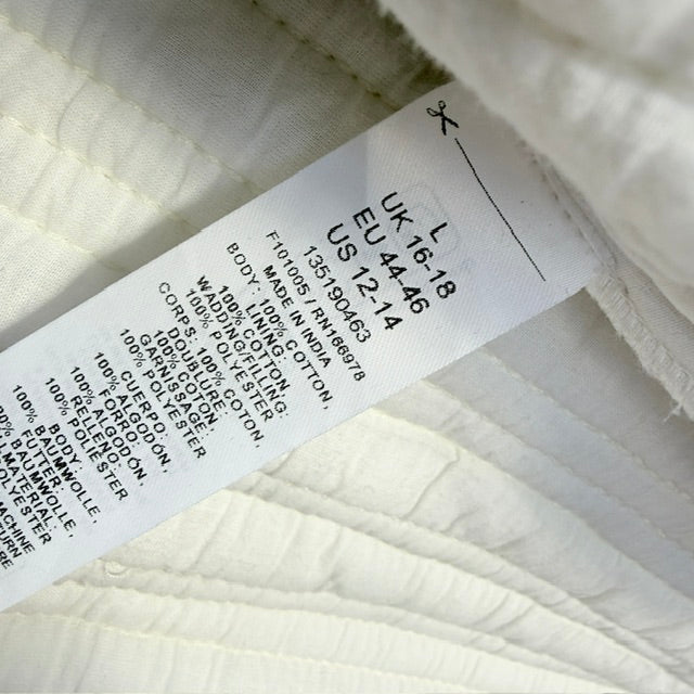 ASOS DESIGN / off-white quilted cotton jacket with contrast black binding / L (3927449626302009694)