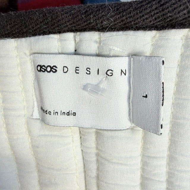ASOS DESIGN / off-white quilted cotton jacket with contrast black binding / L (3927449627875780644)