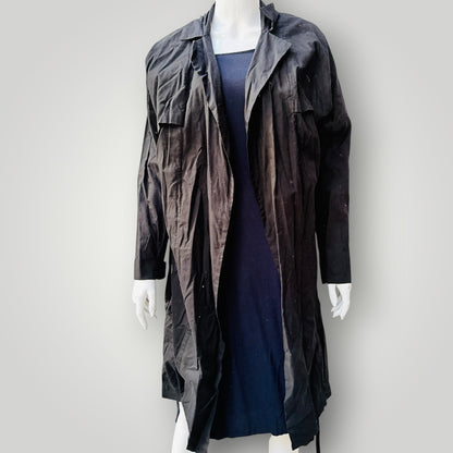 KOWTOW / black organic cotton long utility coat / S (3927449795478135281)