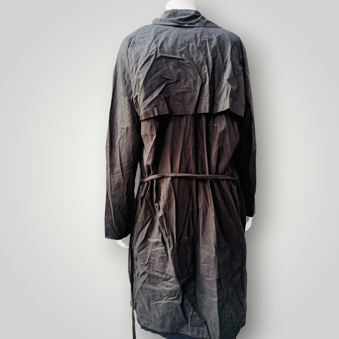 KOWTOW / black organic cotton long utility coat / S (3927449798028142291)