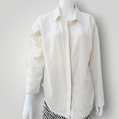 LULULEMON / off-white button-down long-sleeve shirt / s (3927449836396373163)