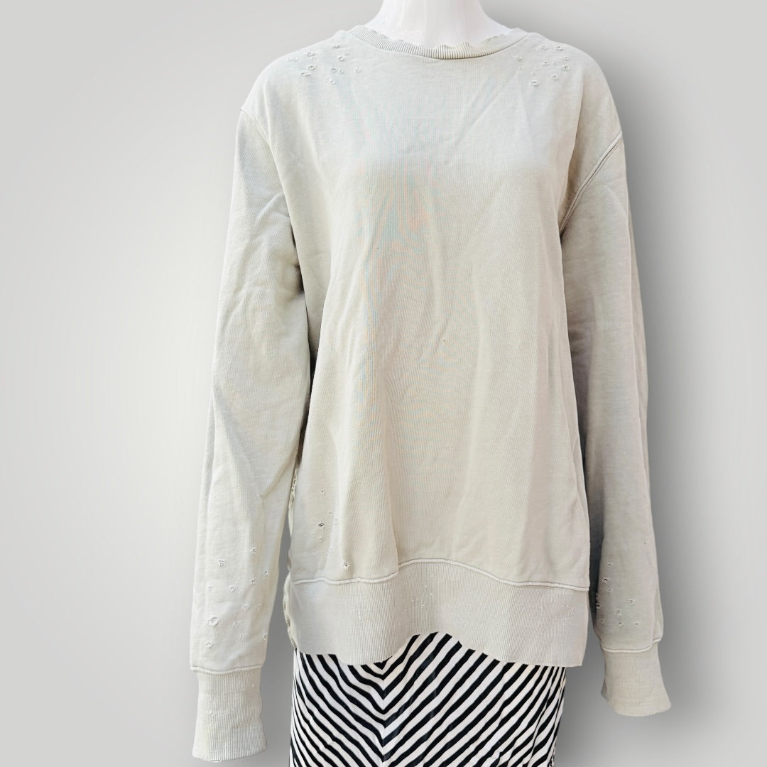 KSUBI / green distressed sweatshirt / L (3927449864210385631)
