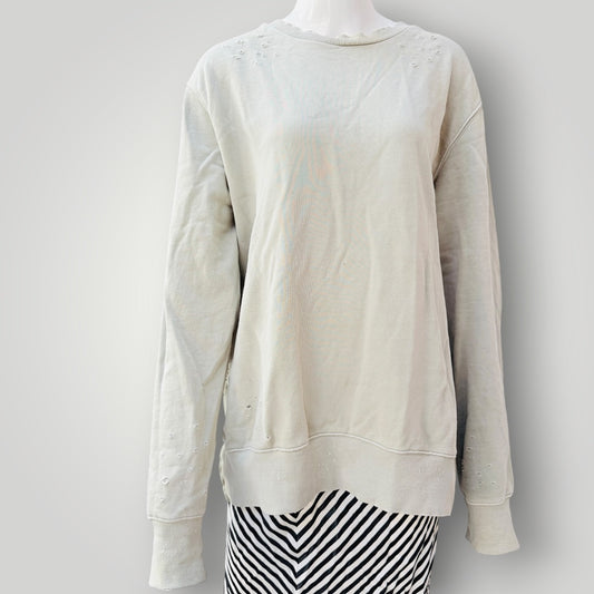 KSUBI / green distressed sweatshirt / L (3927449864210385631)