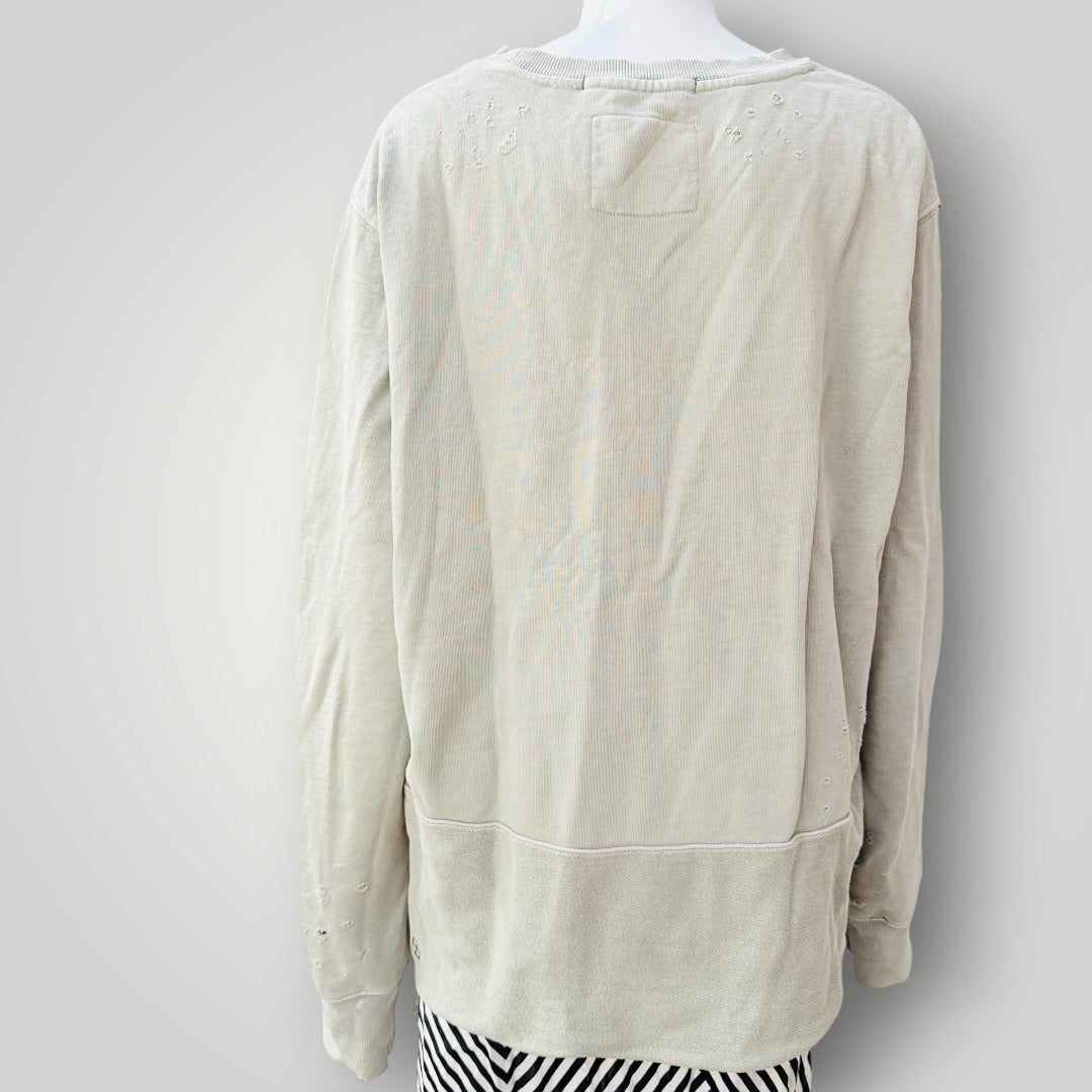 KSUBI / green distressed sweatshirt / L (3927449866032712955)
