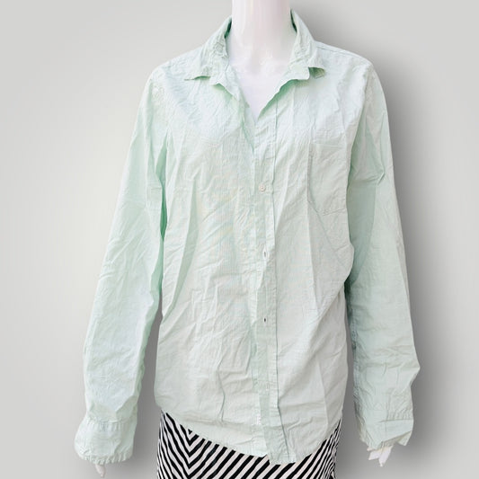 FRANK & EILEEN / mint green + white check cotton barry button-down shirt / L (3927449902195347179)