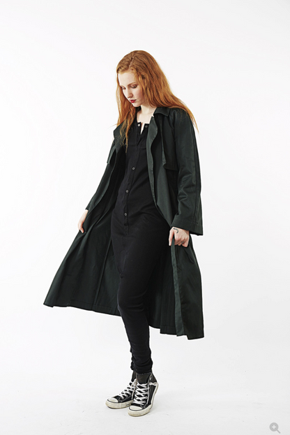 KOWTOW / black organic cotton long utility coat / S (3927456871520880448)