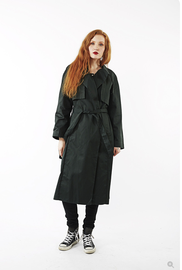 KOWTOW / black organic cotton long utility coat / S (3927456874106274427)
