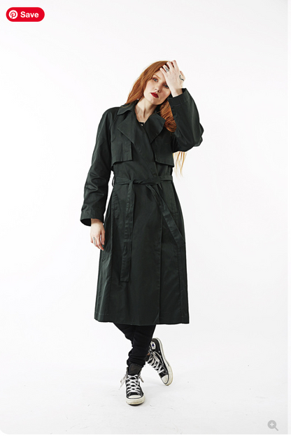 KOWTOW / black organic cotton long utility coat / S (3927456876579835728)