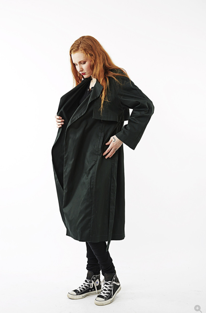 KOWTOW / black organic cotton long utility coat / S (3927456879121584111)