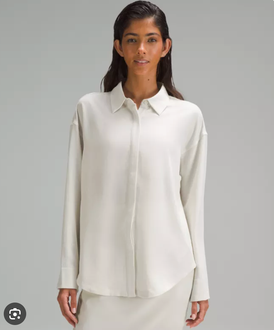 LULULEMON / off-white button-down long-sleeve shirt / s (3927460566851286979)