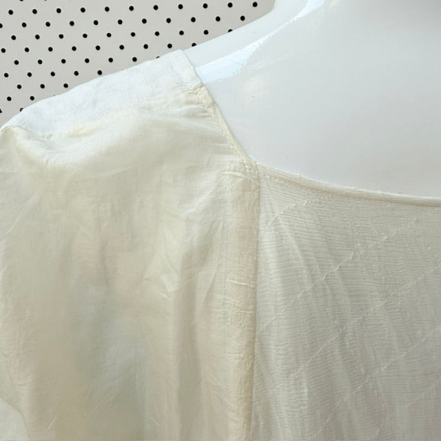 ZAMBESI / 'square neck' white and cream panelled silk dress / 1 (3927693629254073121)