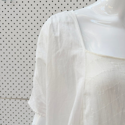 ZAMBESI / 'square neck' white and cream panelled silk dress / 1 (3927693633546268398)