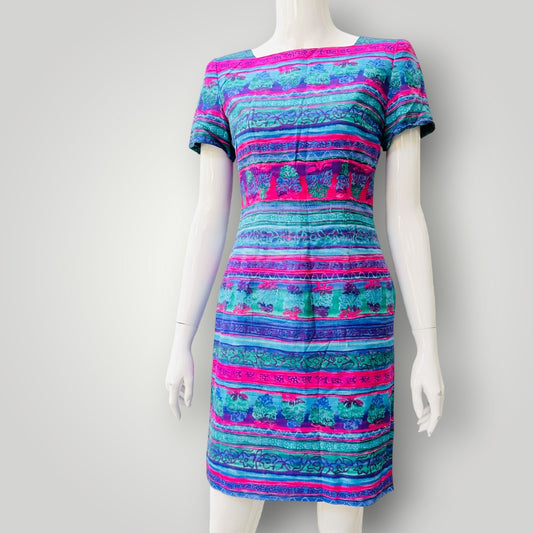 1990s american vintage / LIZ CLAIBORNE / silk shift dress / S (3927694136556502240)