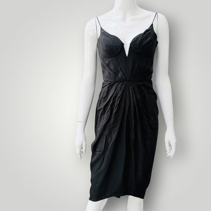 ZIMMERMAN / silk balconette dress in black / s (3927694147174737173)
