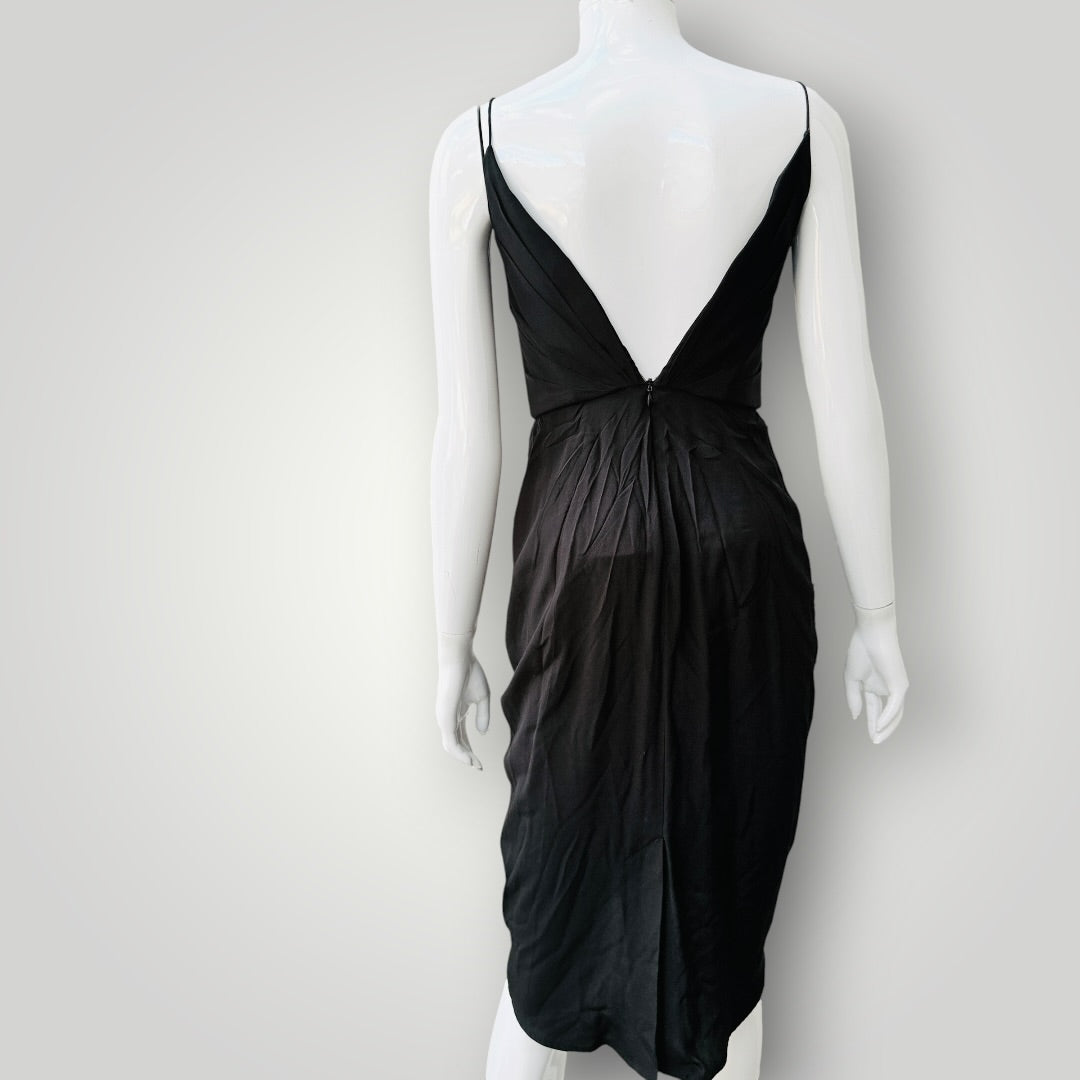 ZIMMERMAN / silk balconette dress in black / s (3927694148598233841)