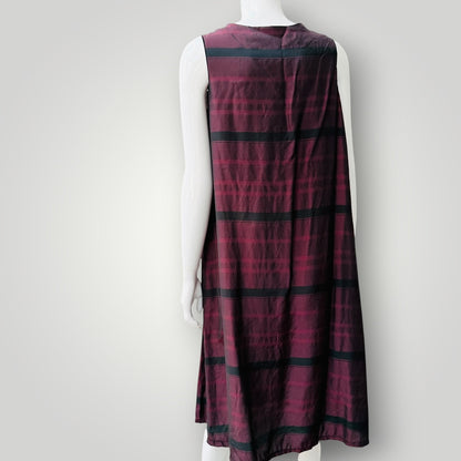 silky / deep v reversible midi dress / m (3927694151665006404)