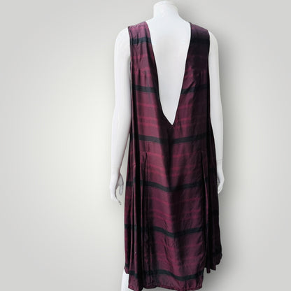 silky / deep v reversible midi dress / m (3927694153411186423)