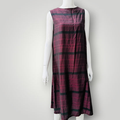 silky / deep v reversible midi dress / m (3927694154916049001)