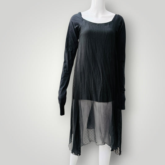 y2k nz vintage / CHERYL VUILLERMIN / silk overdress / m (3927694189552859130)