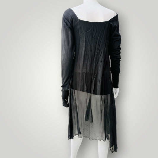 y2k nz vintage / CHERYL VUILLERMIN / silk overdress / m (3927694190997861848)