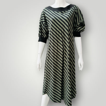 KATE SYLVESTER / striped midi dress / M (3927694192585961279)