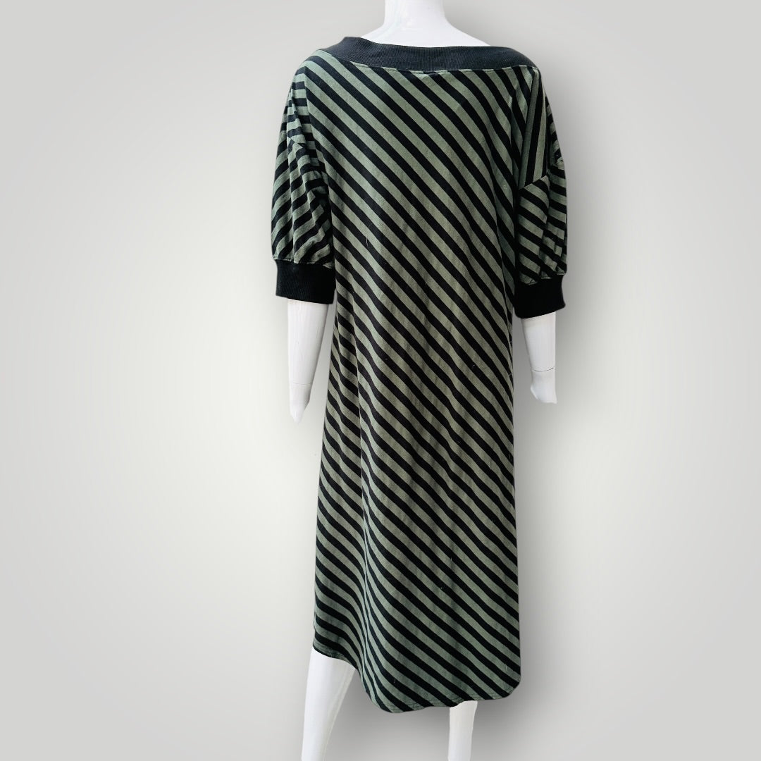 KATE SYLVESTER / striped midi dress / M (3927694194062659465)
