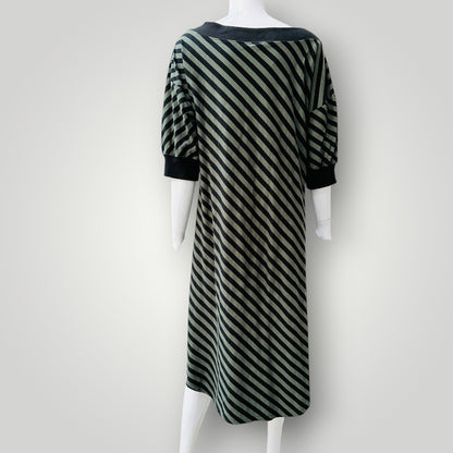 KATE SYLVESTER / striped midi dress / M (3927694194062659465)