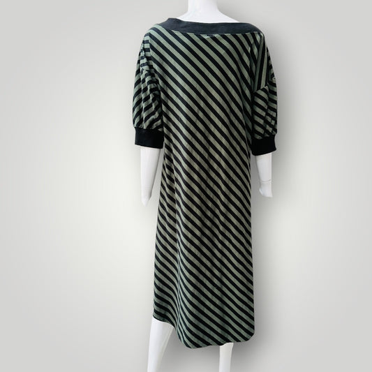 KATE SYLVESTER / striped midi dress / M (3927694194062659465)