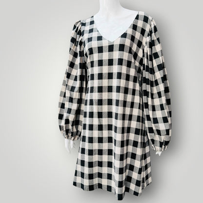 MAX / balloon sleeved mini dress / gingham / 12 (3927694200698212700)