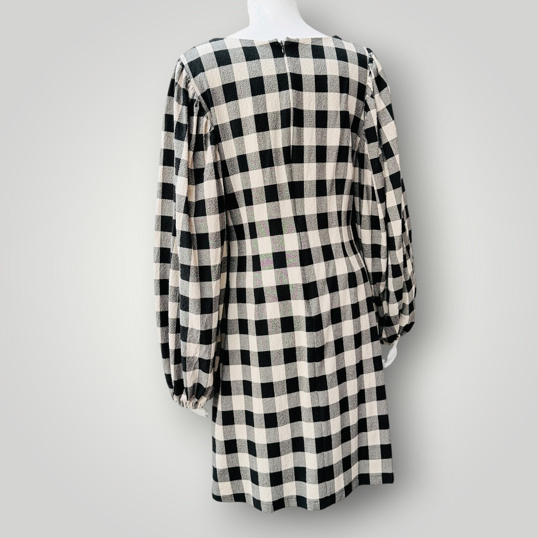 MAX / balloon sleeved mini dress / gingham / 12 (3927694202454090503)