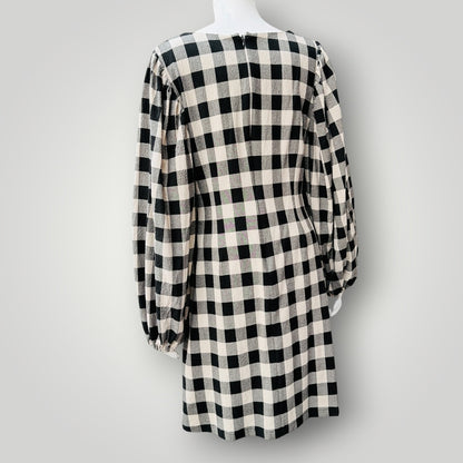 MAX / balloon sleeved mini dress / gingham / 12 (3927694202454090503)