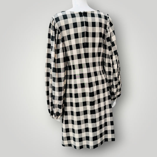 MAX / balloon sleeved mini dress / gingham / 12 (3927694202454090503)
