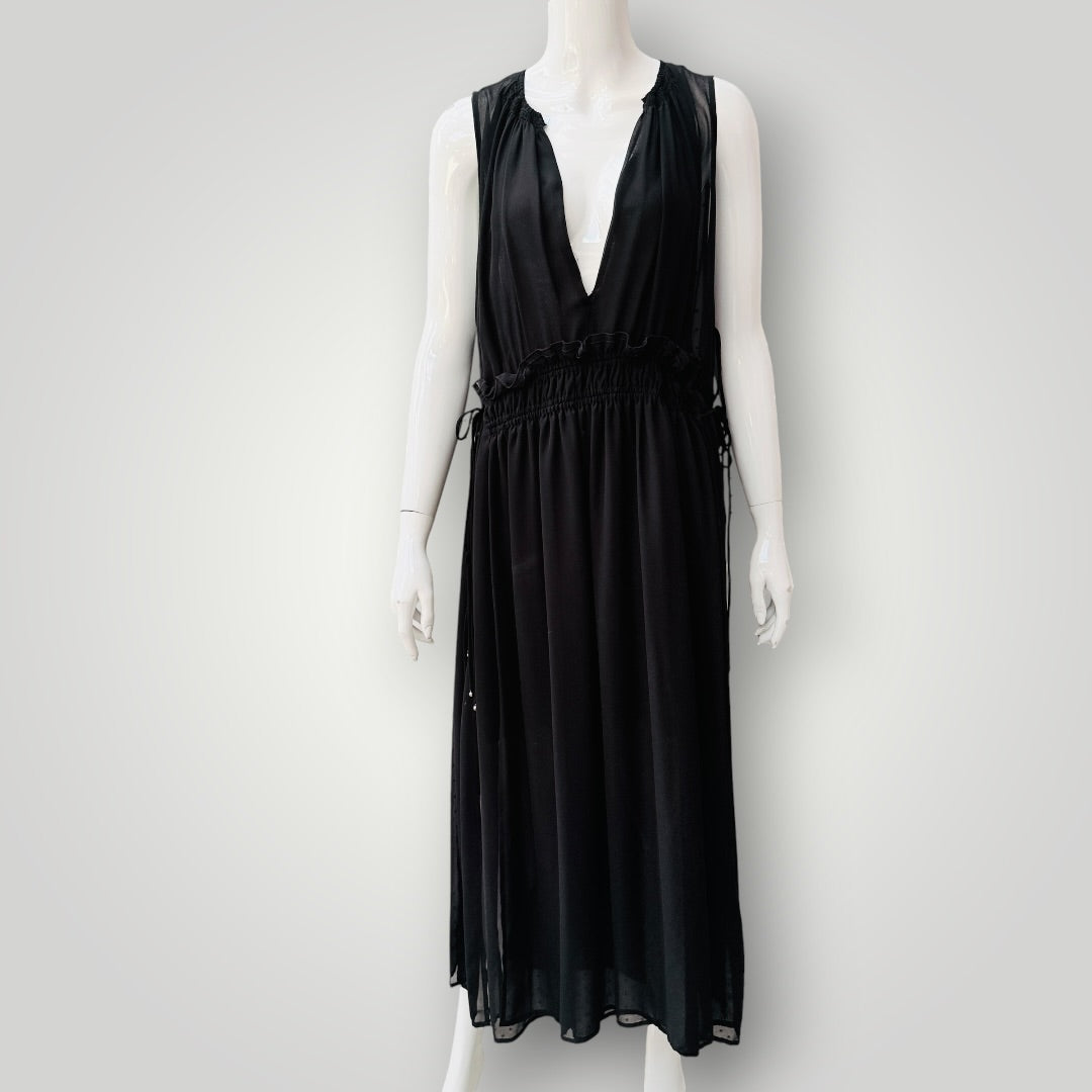 RUBY / semi heer plunge midi dress / 10 (3927694204349177148)