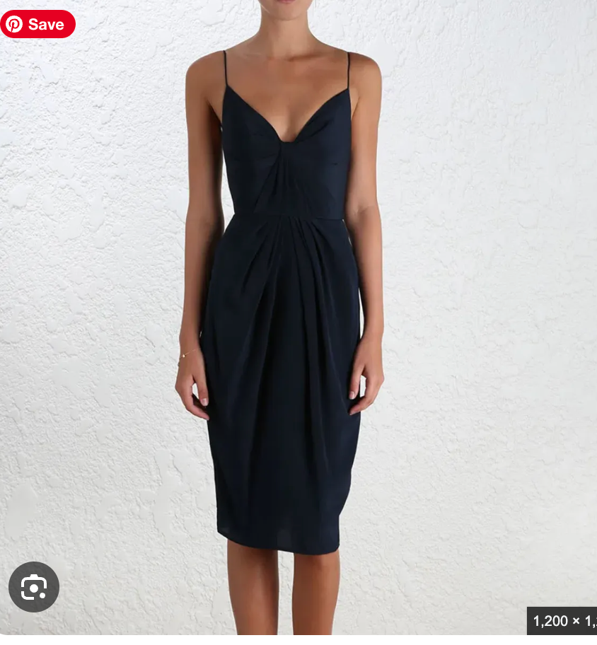 ZIMMERMAN / silk balconette dress in black / s (3927963386051373519)