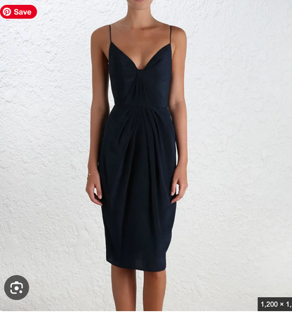 ZIMMERMAN / silk balconette dress in black / s (3927963386051373519)