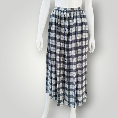 Country Road - Plaid Midi Skirt - 1990s vintage Australia Made - Size 8 (3927971329579205423)