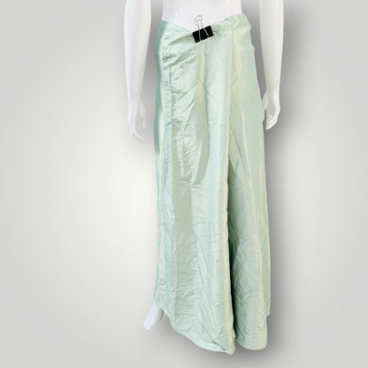 Haydenmarc - Sage Green Satin Maxi Skirt - 1990s Vintage NZ Made - Size 18 (3927971335364936356)