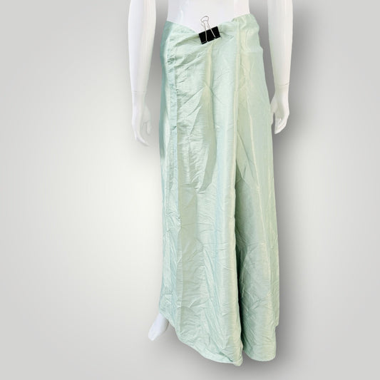 Haydenmarc - Sage Green Satin Maxi Skirt - 1990s Vintage NZ Made - Size 18 (3927971335364936356)