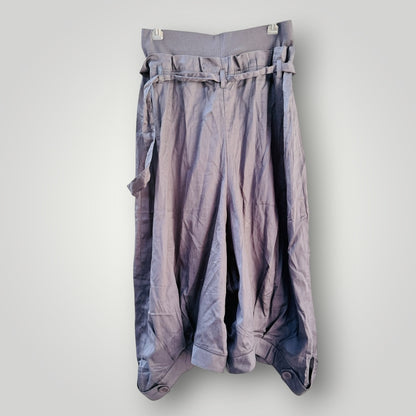 Y2k vintage / COP COPINE / grey pleated tie-waist harem pants / S (3927971370924067606)