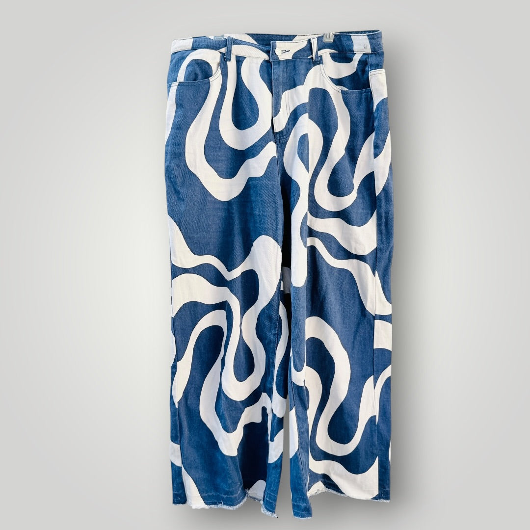 CIDER / everyday illusion  print wide leg jeans / XL (3927971372786649990)