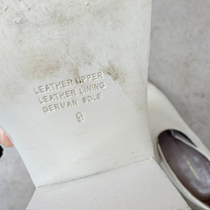 Intentionally Blank - White Leather Ankle Boots - Size 9 (3928058780824116014)