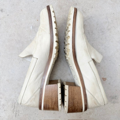 Beau Coops - Cream Leather Lug Sole Loafers - Size EU 38 (3928058815363592169)