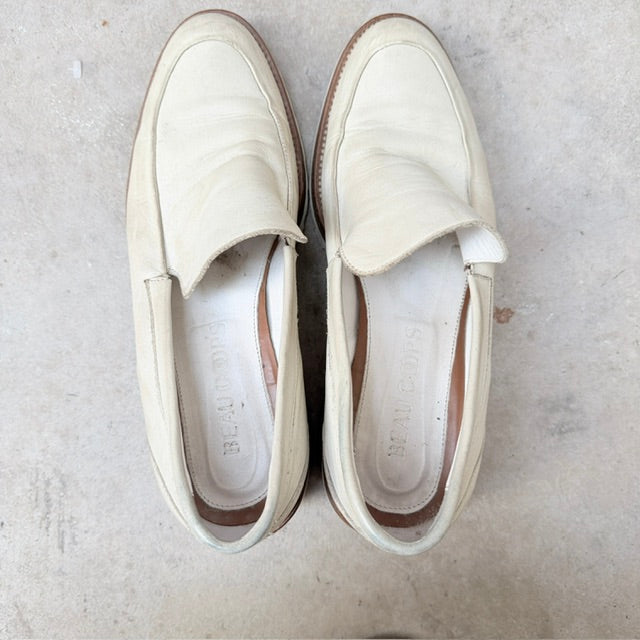 Beau Coops - Cream Leather Lug Sole Loafers - Size EU 38 (3928058830832954728)