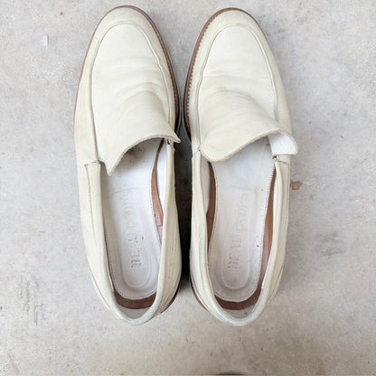 Beau Coops - Cream Leather Lug Sole Loafers - Size EU 38 (3928058830832954728)